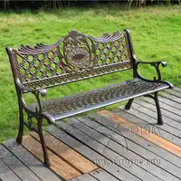 51" Patio Garden Bench Park Yard Outdoor Furniture Cast aluminum Frame Porch Chair