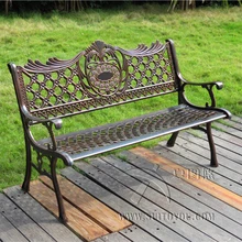 51 Patio Garden Bench Park Yard Outdoor Furniture Cast aluminum Frame Porch Chair
