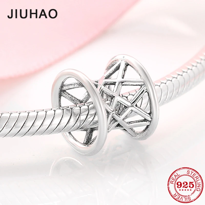 

100% Authentic 925 Sterling Silver Magic circle moldings Charm Beads Fit Original Pandora Charms Bracelet Jewelry making