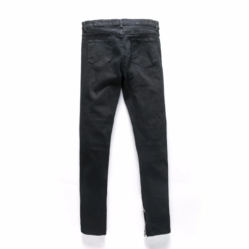 Лидер продаж 2019 г. модные черные воды локомотив мужские эластичные мужские байкерские джинсы молния ноги джинсы для ночного клуба в стиле