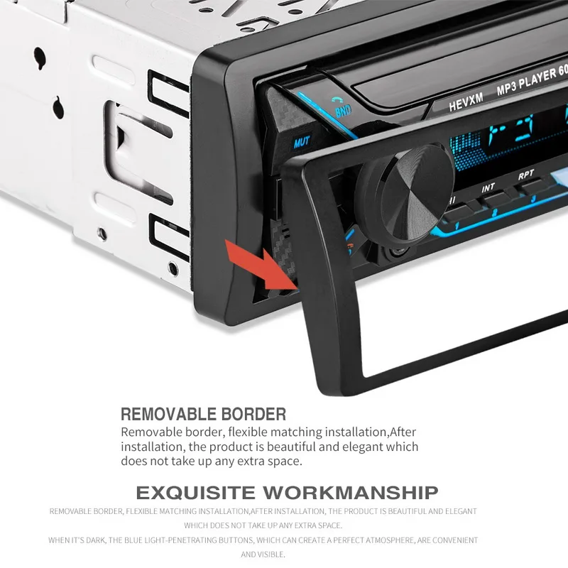 Destacável do Carro Rds + Bluetooth Rádio Estéreo Automotivo Mais Novo fm am tf - Usb 3.5 Aux-in 1 Din 12v Painel Mp3 Player In-dash 26 High Quality Automóveis e motos