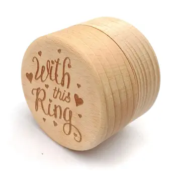 

Personalized Engraving Rustic Wedding Wooden Ring Box Jewelry Trinket Storage Container Holder Custom With This Rings Bearer