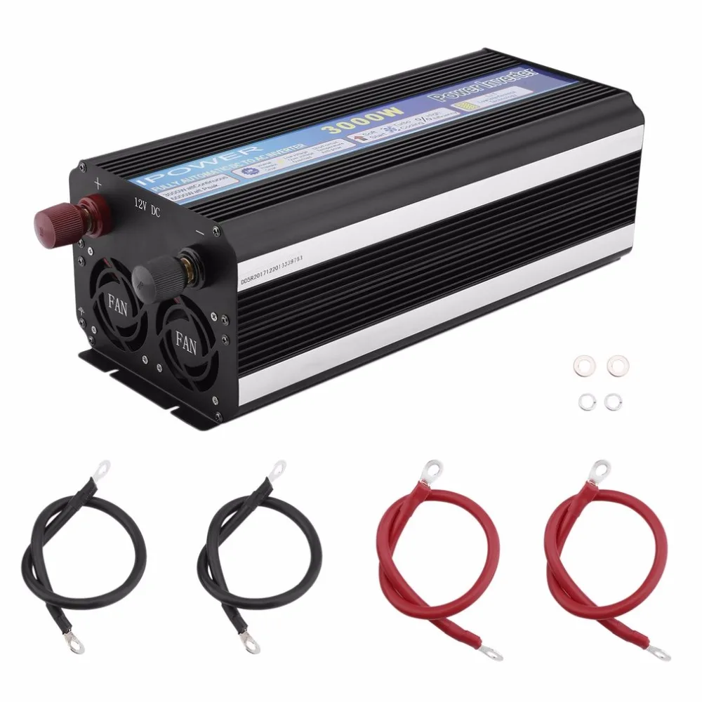 

3000W DC 12V To AC 230V Car Power Inverter Modified Sine Wave Converter EU Plug High Performance Vehicle Power Supply