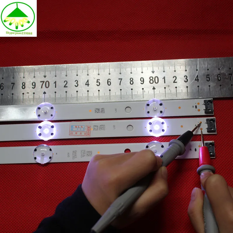 Kit novo 3 pçs 8led 850mm led faixa de retroiluminação para lg 43lh604v excel tipo innotek 16y 43 polegadas fhd_led_array eav63452303