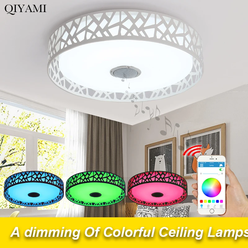 

Dimmable Wireless Remote Control APP Music Bluetooth LED Ceiling Light with Controller power 24W modern Led ceiling lamp fixture