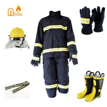 Aramid 4 слоя огнеупорный темно-синий пожарный спасательный противопожарный костюм с шлемом glvoes сапоги