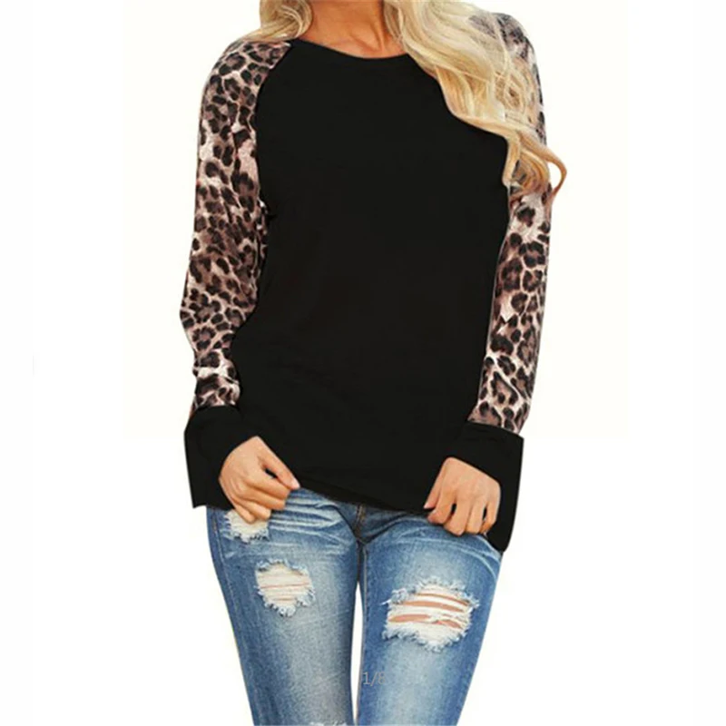 

Large Size Leopard Printing Woman Blouses 2019 Spring Long Sleeves Spliced Shirts Sexy Female Loose Tops 4XL 5XL Women Clothing