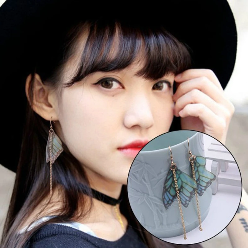 

Elegant Butterfly Green Wings Tassel Drop Earring Simple Woman Bohemian Jewelry-M15