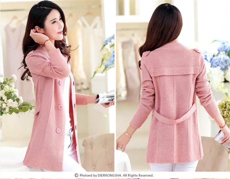 Sweaters 2021 New Style Women Cardigans Autumn Winter Warm V Neck Casual Loose Sweater Knitted Tops with Pocket cardigan