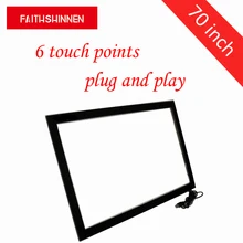 70 дюймов сенсорные точки инфракрасный сенсорный экран наложения комплект реальные 6 сенсорных точек usb Сенсорная панель комплект