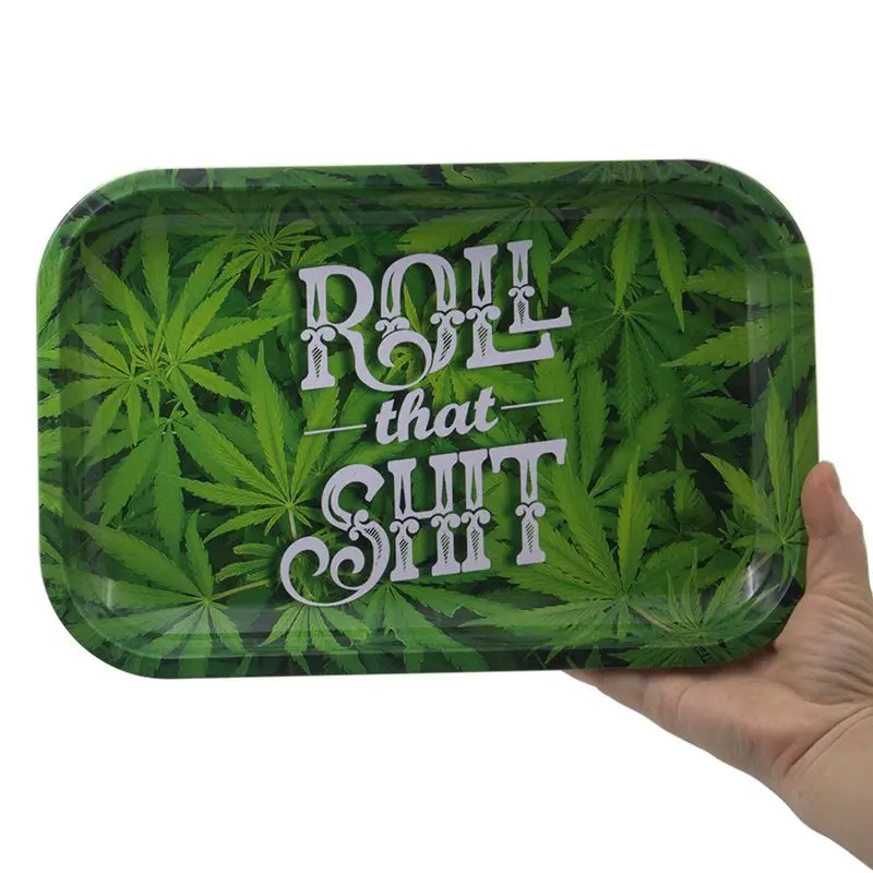

2019 HOT Roll That Shit Tinplate Metal Rolling Storage Trays HD Pattern Printed Tobacco Cigarette Holder Smoking Accessories