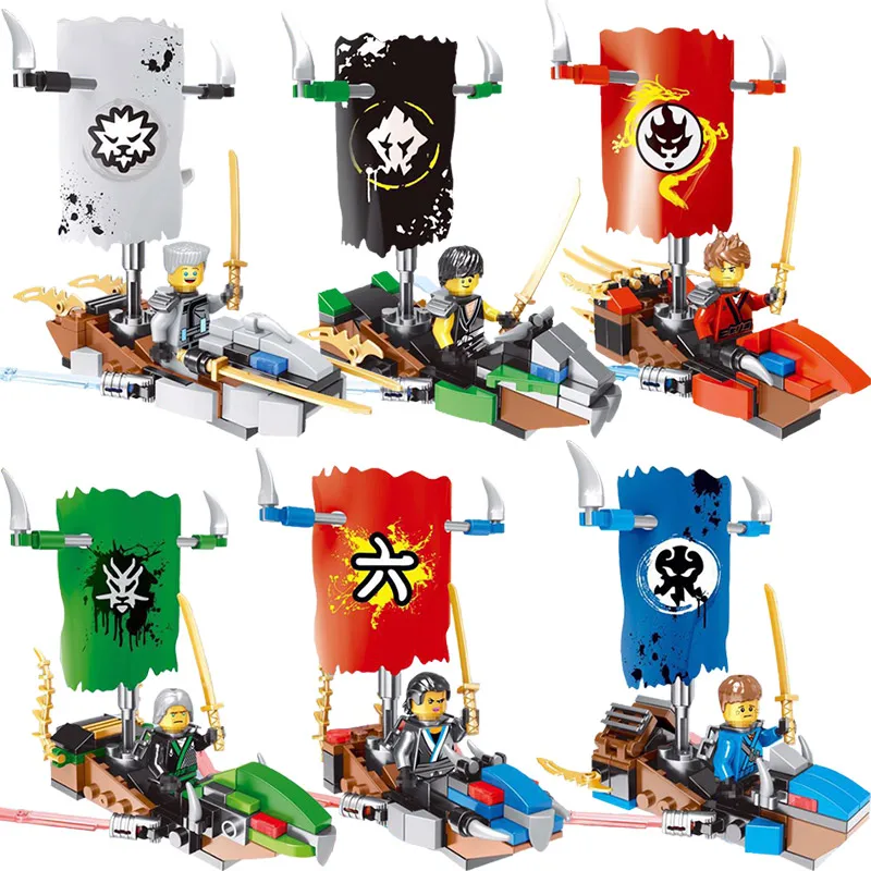 

Ninjagoed Movie Action Figures Building Blocks Compatible LegoINGLYs NinjagoINGlys Mini Boat Series Technic Designer Bricks