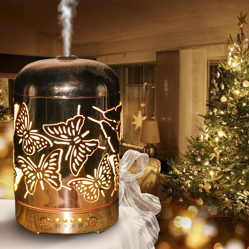 

3D Butterfly Humidifier 100ml Aroma diffuser 7 Night lights Essential oil diffuser 4 Time Setting difuser For Kid's Bedroom Gift