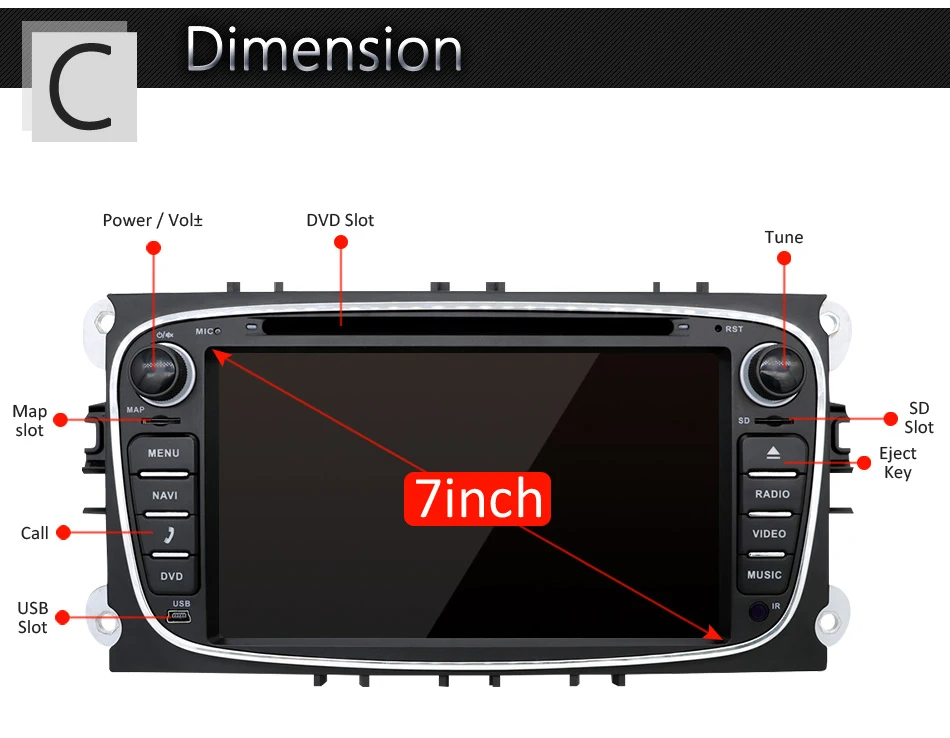 Eunavi 2 din Android 9,0 автомобильный dvd-плеер для Ford focus II Galaxy Transit Tourneo Mondeo 2din gps мультимедиа радио головное устройство ips