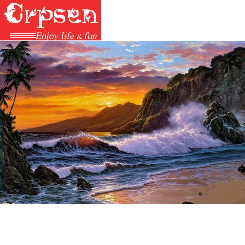

Diamond Painting 5D DIY Embroidery Full Square The Sunset Sea Arts Crafts&Sewing Home Decoration Needlework Cross Stitch Gift