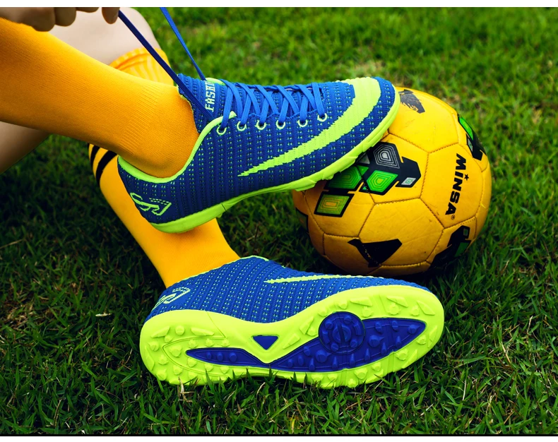 ZHENZU Мужские дышащие сетчатые футбольные кроссовки, уличные футбольные бутсы, спортивный для футбола, бутсы voetbalschoenen