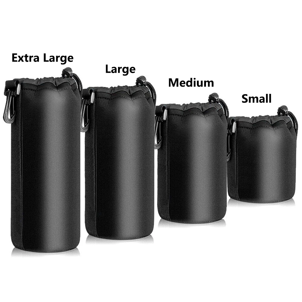 MAMEN Waterproof Camera Lens Bag Drawstring Bag with S M L XL Size for Canon Sony Nikon DSLR Camera Lens Barrel Case with Hook