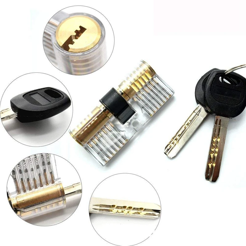 Practice Transparent Lock Pick Visible Training Skill Cutaway Inside Copper Padlock Tool For Locksmith 5
