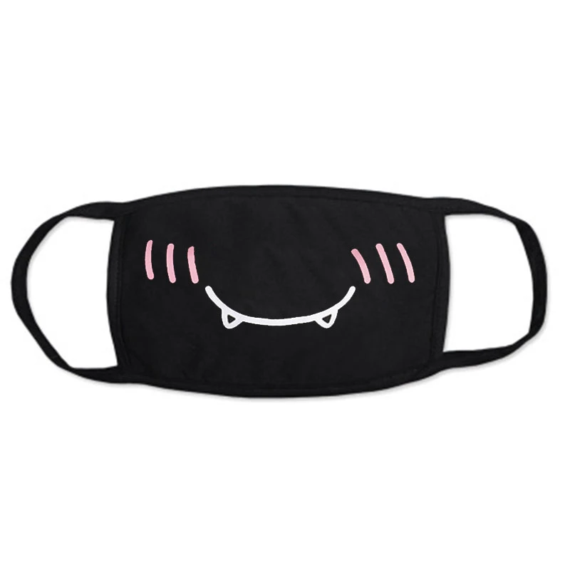 

Cotton Anti-Dust Mouth Face Mask Unisex Korean Style Cute Expression Black Cycling Dustproof Facial Protective Cover Masks Gifts