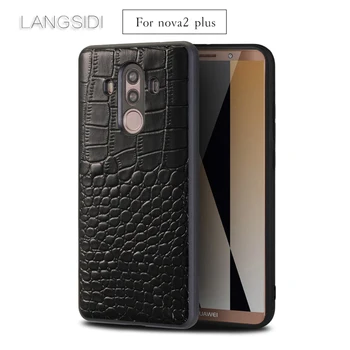 

wangcangli For Huawei Nova2 Plus phone case Premium Handmade Luxury genuine crocodile leather case