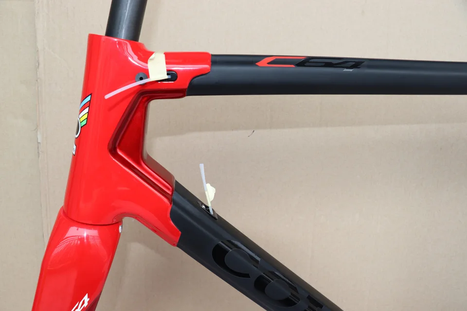 Flash Deal 2019 New arrival T1100 3K Matte-Glossy Black Red Colnago C64 carbon road frame bicycle Frameset with 16 colors for selection 5