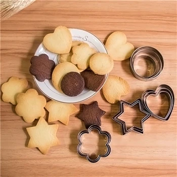 

12 Pieces/set Stainless Steel Cookie Cake DIY Mold Star Heart Fruit Cutter Shape Cake Mold