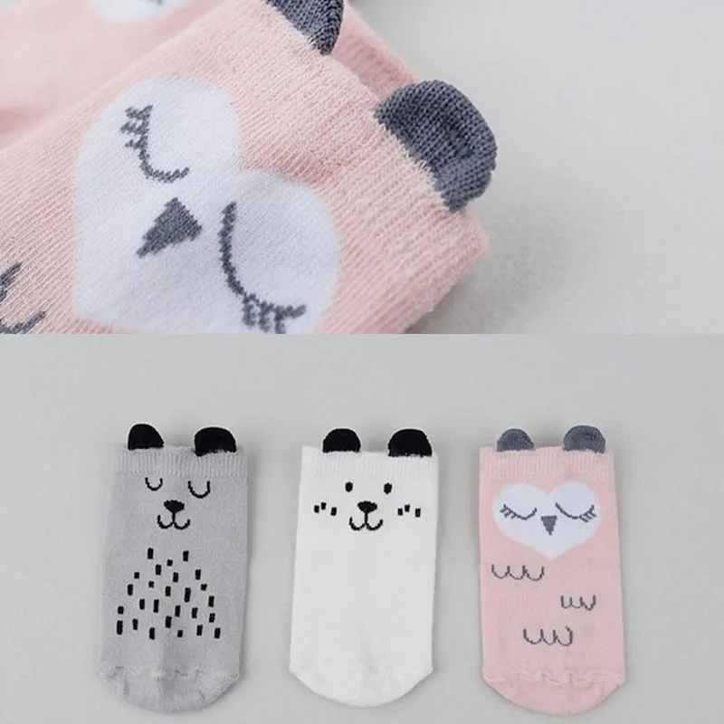 

1 Pair Newborn Baby Soft Socks Infant Cute Cartoon Toddler Boys Girls Anti-slip Floor Short Socks For 0-4 Years