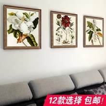 Гостиная декоративная живопись картины тройной сочетание Ресторан диван фон спальни вход росписи бабочка