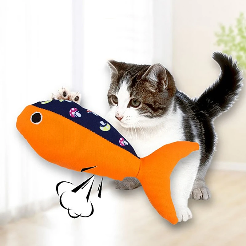 

Cat Toy Cotton Catnip Fish Vocal Toy Teeth Grinding Claws Bite Funny Pillow Plush Interactive Creative Pet Kitten Product