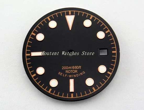 30,5 мм светящийся черный циферблат подходит для Miyota 8205/8215, Mingzhu DG2813 движение наручные часы лица