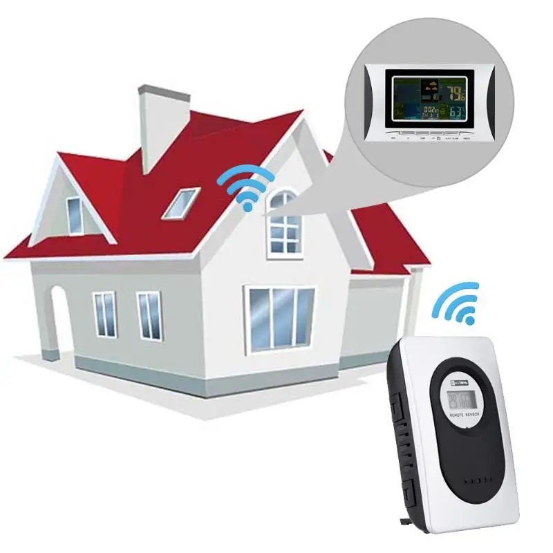 

Colorful LCD RF Wireless Digital Weather Station Indoor Outdoor Thermometer Hygrometer Barometer Temperature Humidity Tester