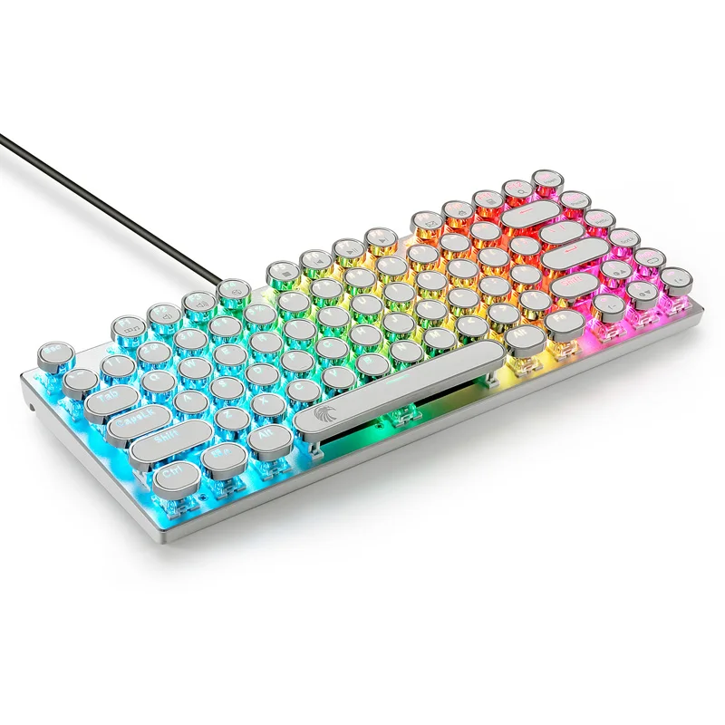Механическая клавиатура в стиле стимпанк светодиодный RGB подсветка USB проводная