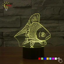 USB светодиодный светильник с 3d-декором, с изображением животных, золотой рыбы, светодиодный ночник для детей, спальни, осветительные игрушки, рождественский подарок для детей