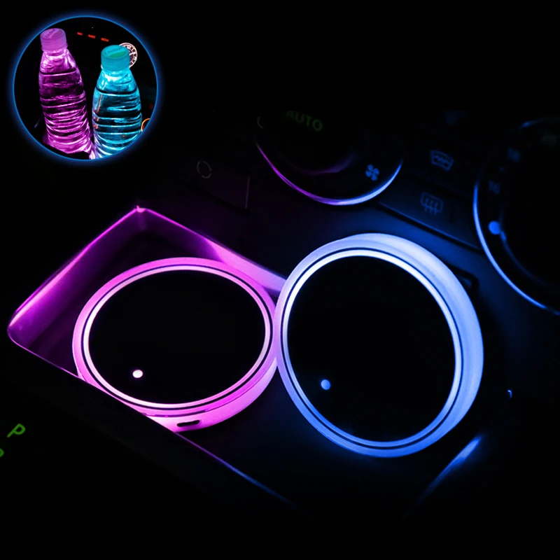 

68MM Car Led Cup Bottle Mat Pad Light FOR infiniti fx35 q50 g35 g37 qx70 qx50 fx fx37 m35 q70 Logo Luminous Coaster Accessories