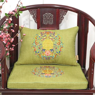 Роскошные утолщенные подушки для стула, подушки для сиденья, домашний декор, китайская хлопковая льняная подушка для поясницы, Высококачественная Рождественская подушка - Цвет: Армейский зеленый