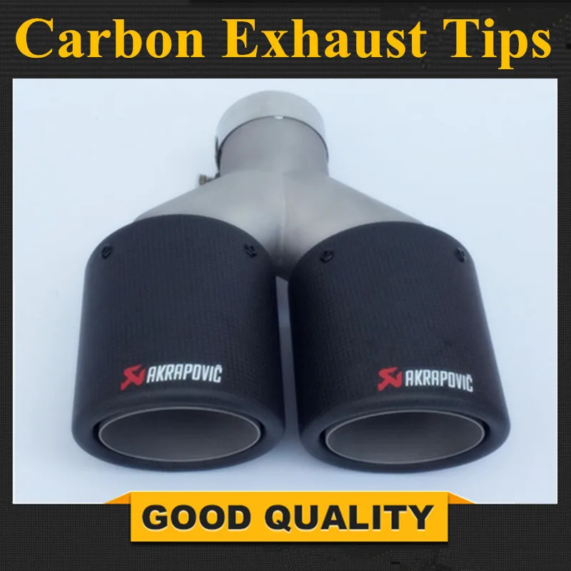 

1 Piece Y Model Akrapovic Carbon Exhausts Dual End Tips for BMW BENZ AUDI VW Exhaust Dual Muffler Pipes Tail Tips