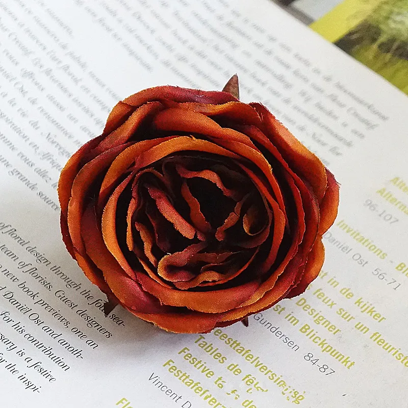 6.5cm European Silk DIY Rose artificial flowers for party home garden Floral decor wedding decoration fake flower Head 52076 6.5cm European Silk DIY Rose artificial flowers for party home garden Floral decor wedding decoration fake flower Head 52076