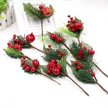 

1 pcs Artificial Flower Stamens Pearl Branches Mixed Berry For Wedding Decoration DIY Christmas Party Decorations Gift Box