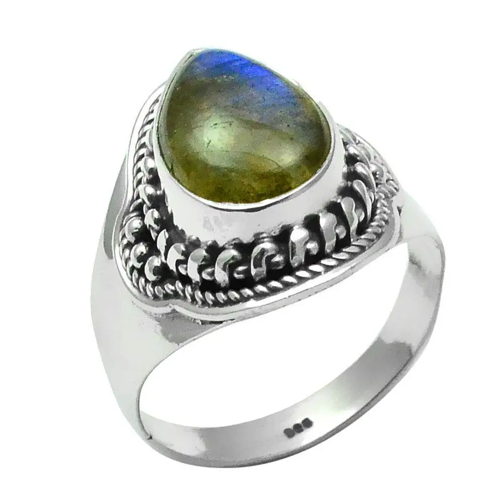 

Genuine Labradorite Ring 925 Sterling Silver,USA Size 8.5, 2SR0131