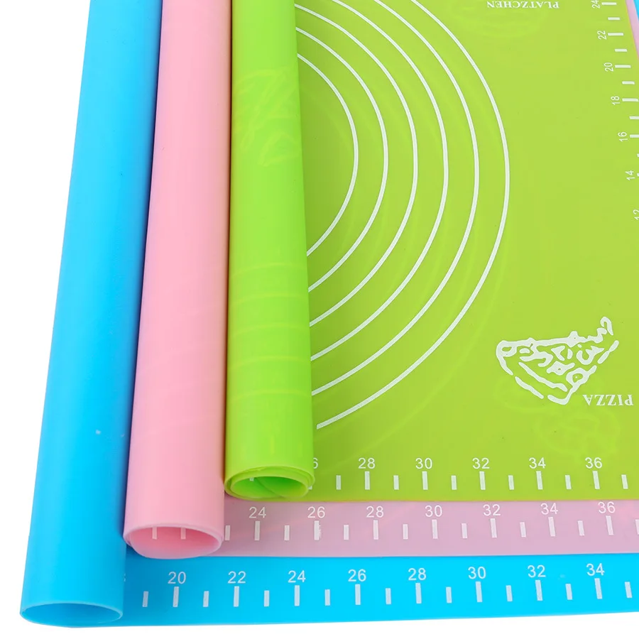 

1PC 40*30 cm Sweet Color Silicone Nonstick Pastry Mat Kneading Dough Mat Scale show Baking Board Cake Tools Kitchen Utensils