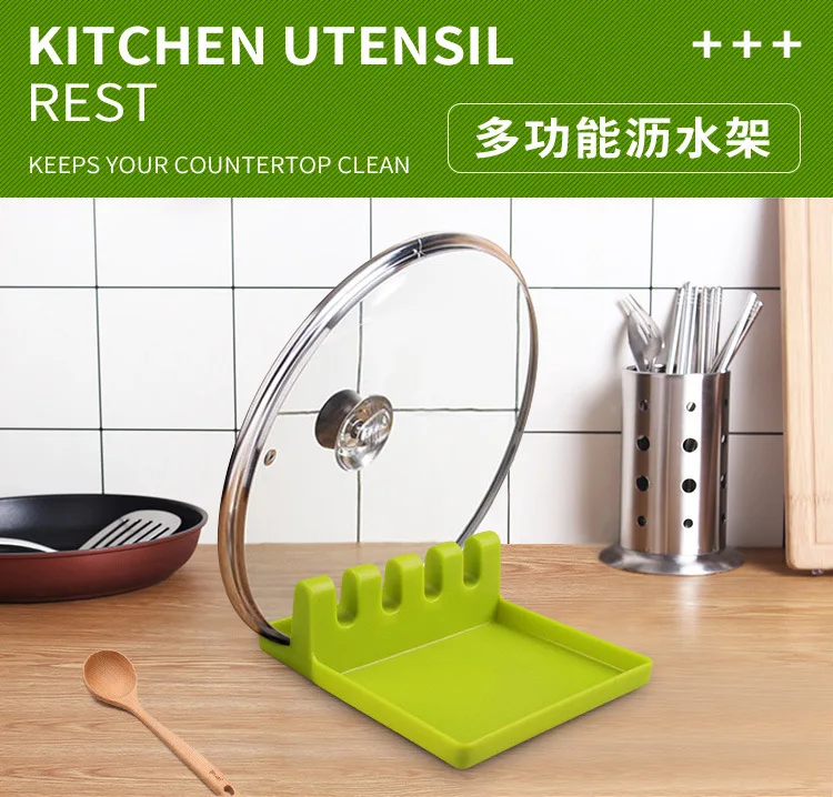 Кухонные кухонные инструменты Кухонная силиконовая подставка для Ложки Посуда держатель для кухонной лопатки термостойкая