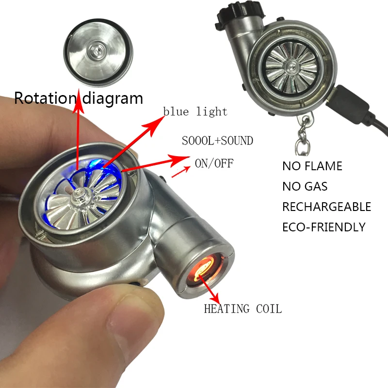 key pendant men's gift keychain turbo lighter Car Part Model Turbo