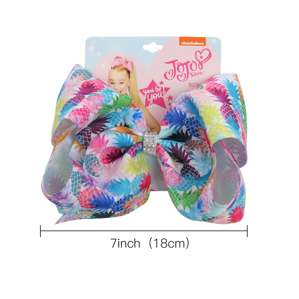 CN " Jojo банты для девочек/Jojo Siwa большие напечатанные банты для волос для девочек с зажимами бант аксессуары для волос ручной работы
