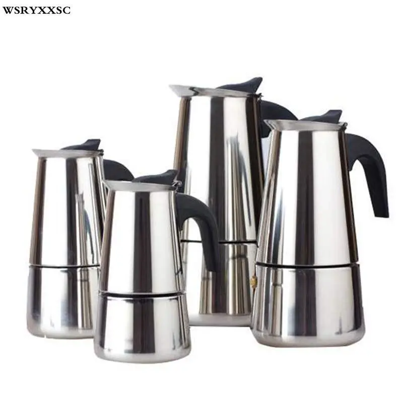 100ml 450ml Stainless Steel Moka Coffee Maker,Mocha Espresso Latte