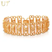 U7 Позолоченный Браслет Для Женщин Ювелирные Изделия Уникальные Винтажные Цепи Браслеты Женские Для Невесты H569