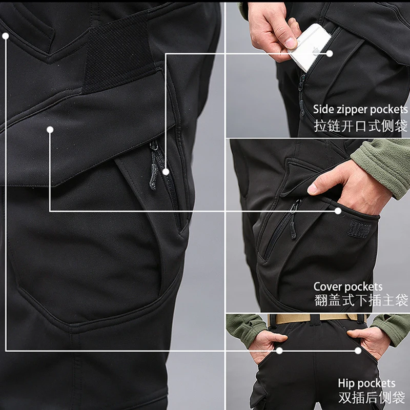 Winter Army Military Tactical Softshell Pant Men Heat Reflective Waterproof Windproof Warm Work Fishing Hunting Cargo Trousers