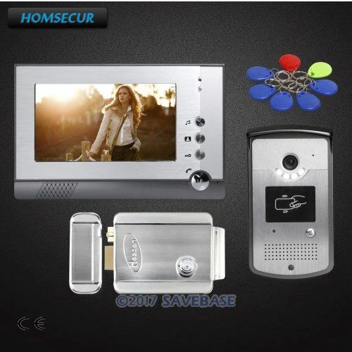 

HOMSECUR 7inch Video Door Entry Call System Electric Lock Supported for Home Security + Strike Lock