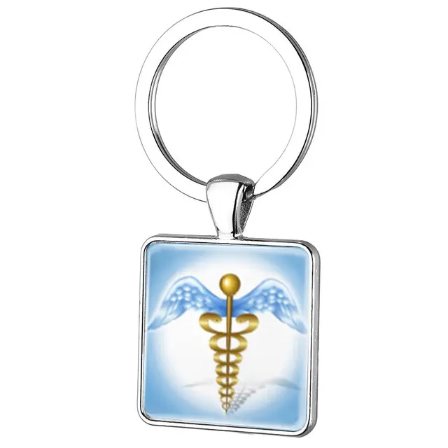 Buy JWEIJIAO Blue Medical Scepter Sign Key Ring