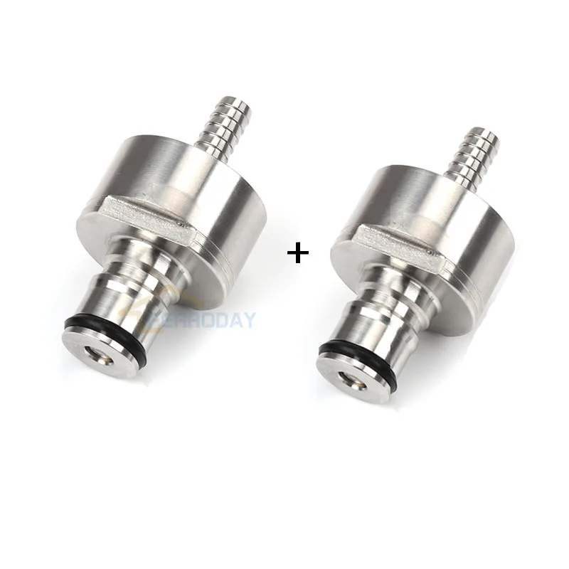 

2pcs 304 Stainless Steel Carbonation Cap w/ 5/16" Barb, Ball Lock Type, fit soft drink PET bottles, Homebrew Kegging