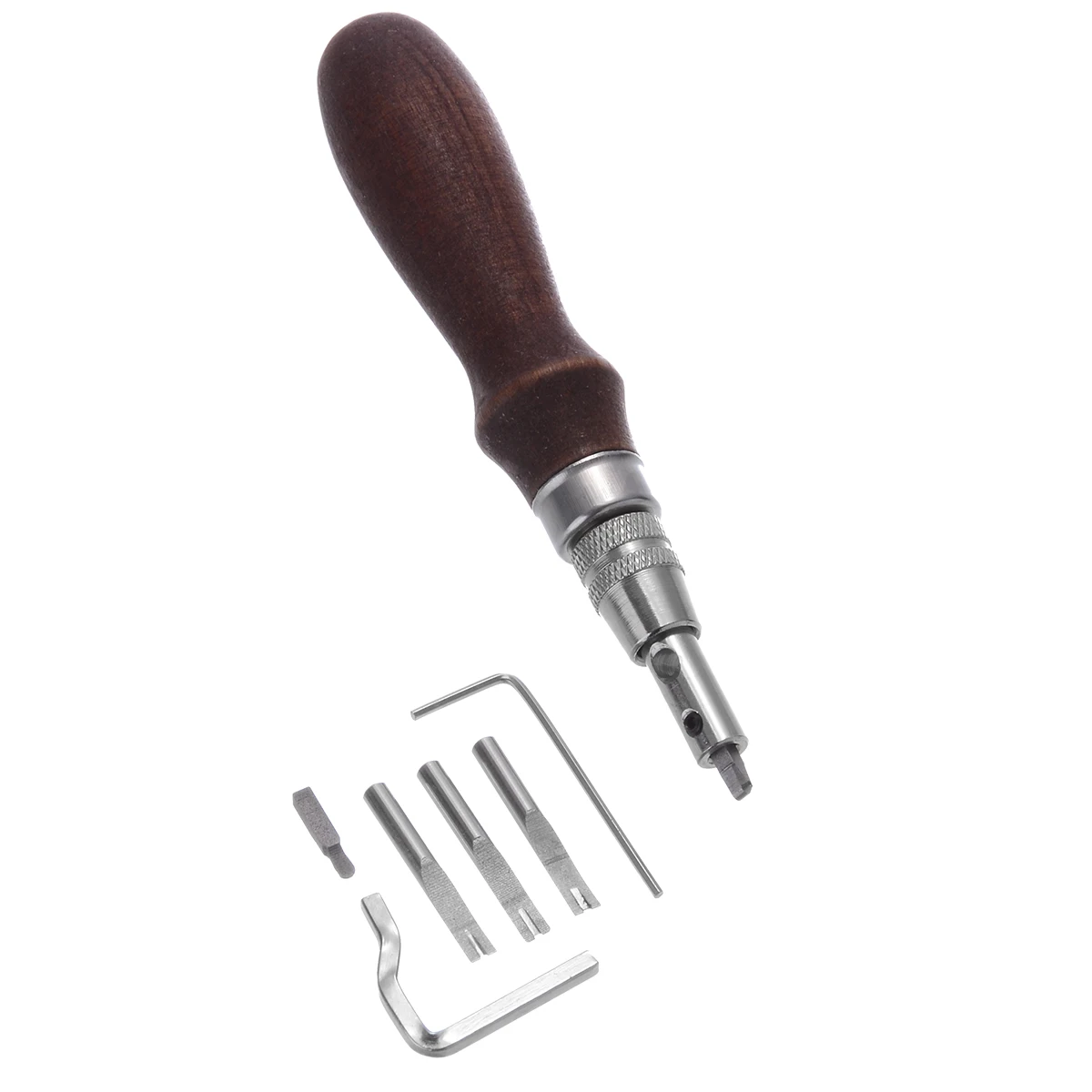Adjustable 5 In 1 DIY Wood Leathercraft Stitching Crease Leather Working Tools Sewing Tools Accessories